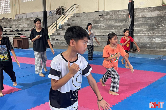 Các vận động viên nhí Hà Tĩnh nỗ lực chinh phục đỉnh cao