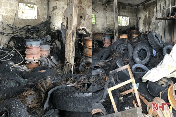 “Bà hỏa” thiêu rụi cơ sở kinh doanh, sửa chữa lốp ô tô ở thị xã Hồng Lĩnh