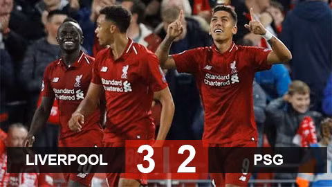Liverpool 3-2 PSG: Chiến thắng nghẹt thở