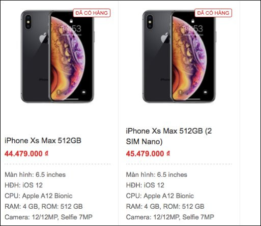 Giá bán chi tiết tất cả các iPhone mới, gồm iPhone 2 SIM tại Việt Nam hôm nay