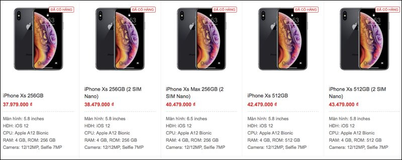 Giá bán chi tiết tất cả các iPhone mới, gồm iPhone 2 SIM tại Việt Nam hôm nay