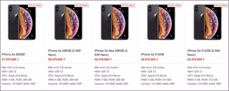 Giá bán chi tiết tất cả các iPhone mới, gồm iPhone 2 SIM tại Việt Nam hôm nay