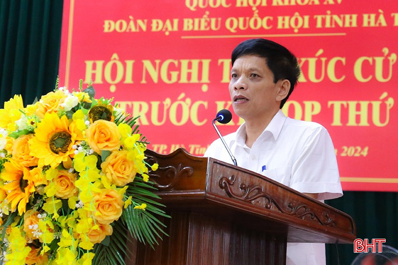 Cử tri Lê Văn Thắng (phường Trần Phú) kiến nghị quan tâm hơn nữa đến công tác dự báo và ứng phó với thiên tai. anh-7116.jpg
