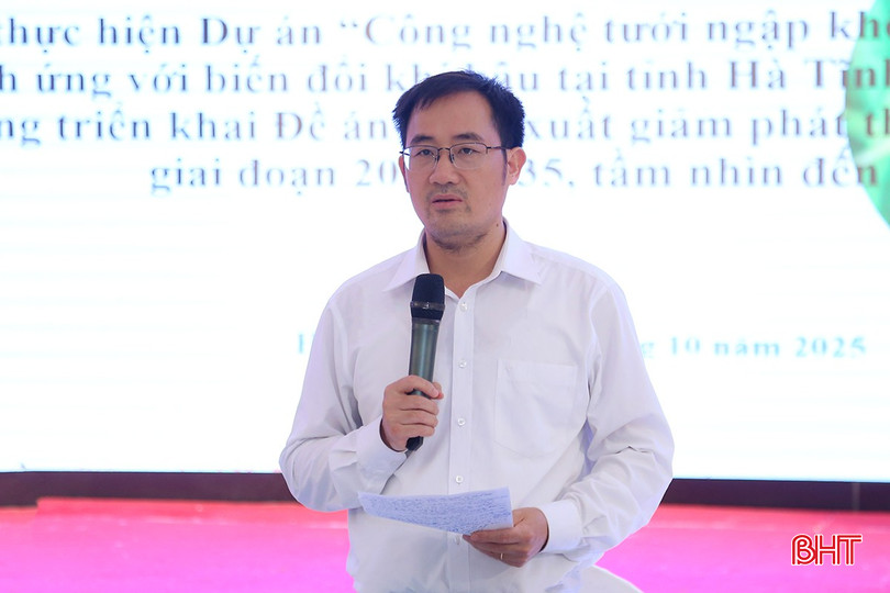 Directorul adjunct al Departamentului pentru Agricultură și Mediu din Ha Tinh, Nguyen Thanh Hai, a vorbit la atelier. bqbht_br_img-0888-8553.jpg