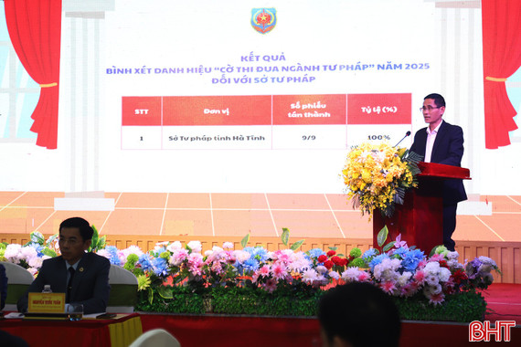Sở Tư pháp Hà Tĩnh được bình xét danh hiệu "Cờ thi đua ngành Tư pháp"
