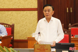Bộ Chính trị làm việc với BTV Tỉnh ủy Hà Tĩnh về Đại hội Đảng bộ tỉnh lần thứ XX