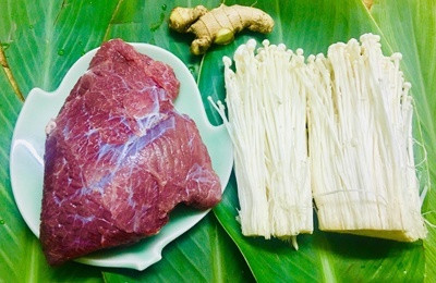 Tan sở làm bò cuộn nấm kim châm sốt xì dầu ngon cuốn lưỡi