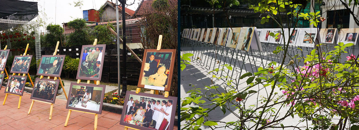 Triển lãm ảnh về Đại tướng Võ Nguyên Giáp tại Hải Phòng, tháng 12/2020 (ảnh trái) và Triển lãm ảnh Mẹ và tâm hồn người lính tại Bảo tàng Phụ nữ Việt Nam tại Hà Nội từ tháng10 - 12/2020. Trần Hồng - người kể chuyện bằng hình ảnh