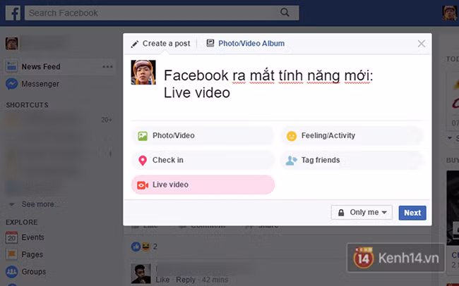facebook vua co thay doi lon live stream tu may tinh giao dien messenger moi cuc dep