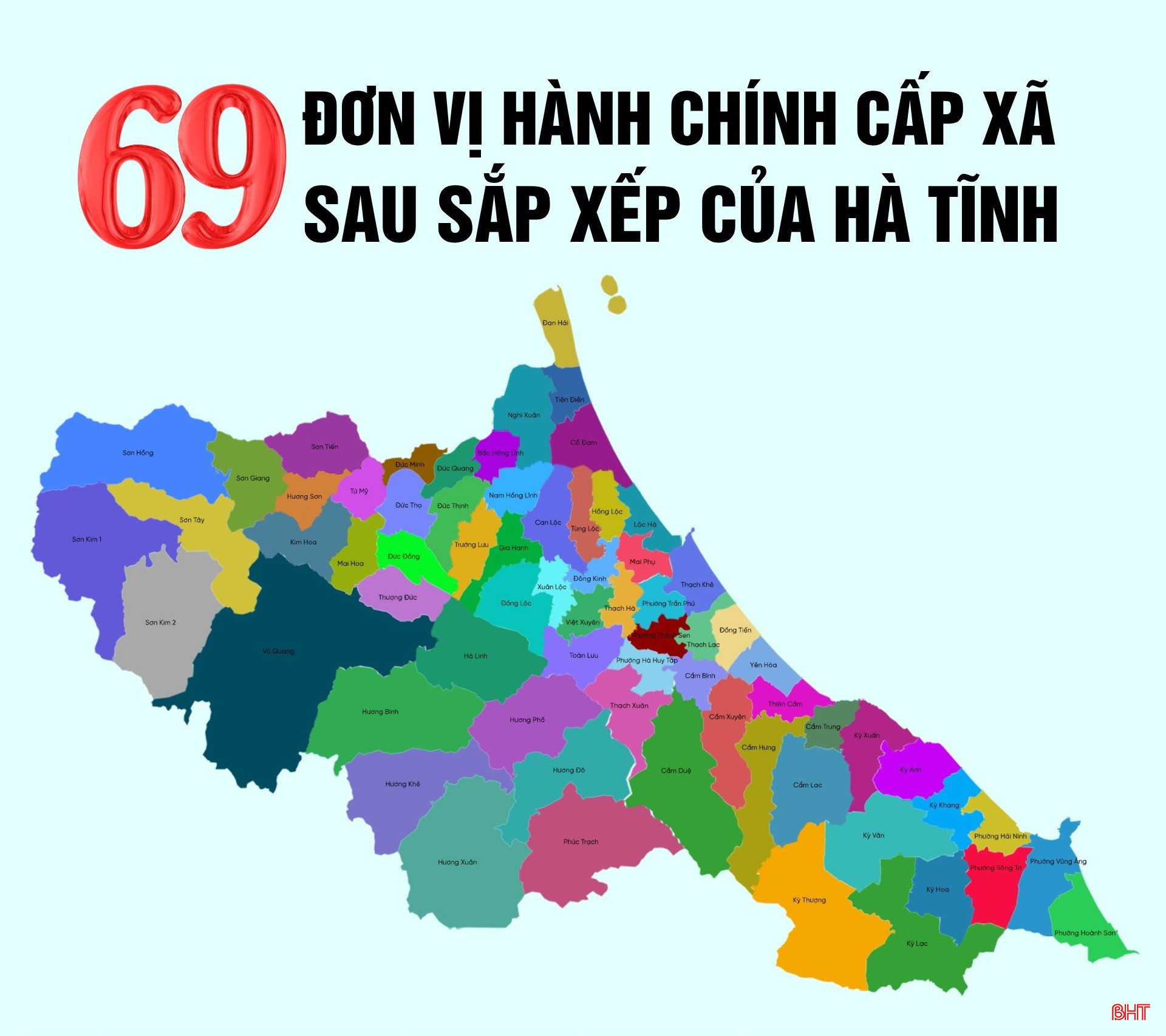 Tổng số đơn vị hành chính cấp xã ở Hà Tĩnh sau sắp xếp là bao nhiêu?