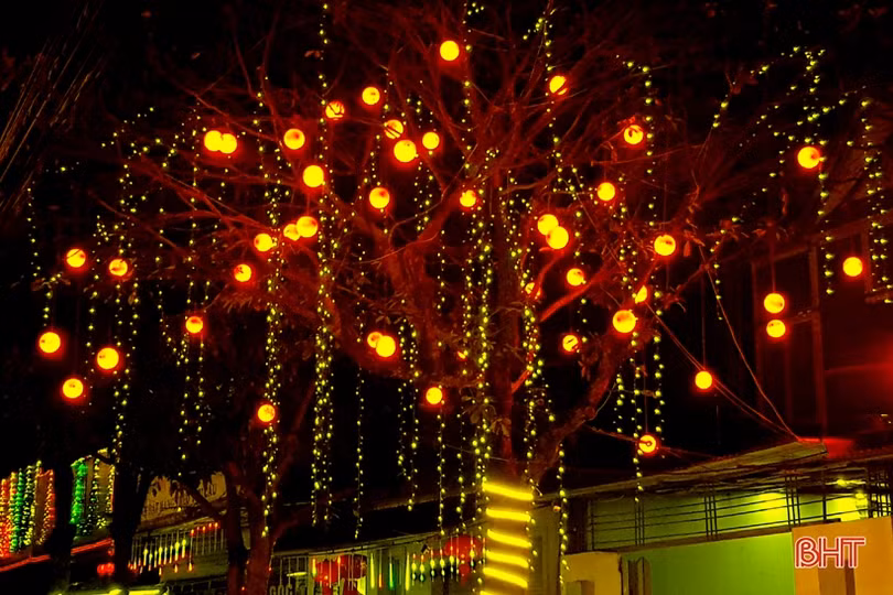 Ánh đèn màu rực rỡ đường xuân Hà Tĩnh