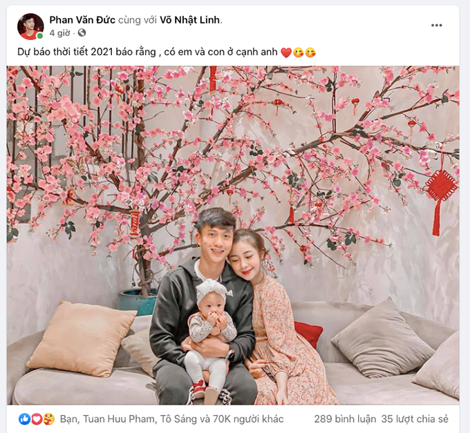 Đón tết, các “idol” bóng đá Việt Nam khoe nhà, khoe vợ, khoe con...