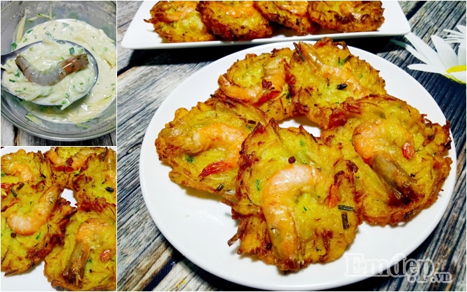 Làm bánh tôm chiên giòn ăn thật “đã” cho ngày cuối tuần