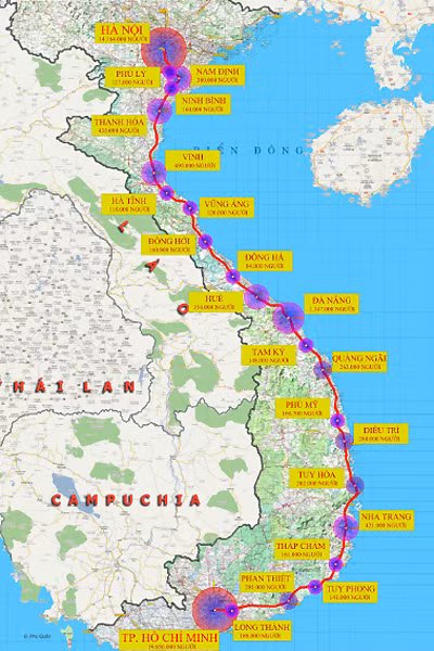 Tuyến đường sắt tốc độ cao Bắc - Nam sẽ chạy qua những tỉnh nào?