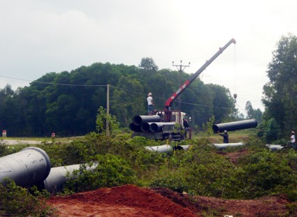 Các tuyến ống từ Thạch Điền về Trạm tăng áp