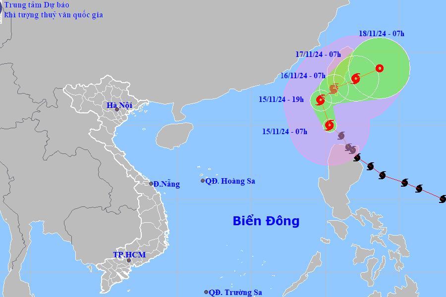 Áp thấp tan dần, bão USAGI có gió giật cấp 15