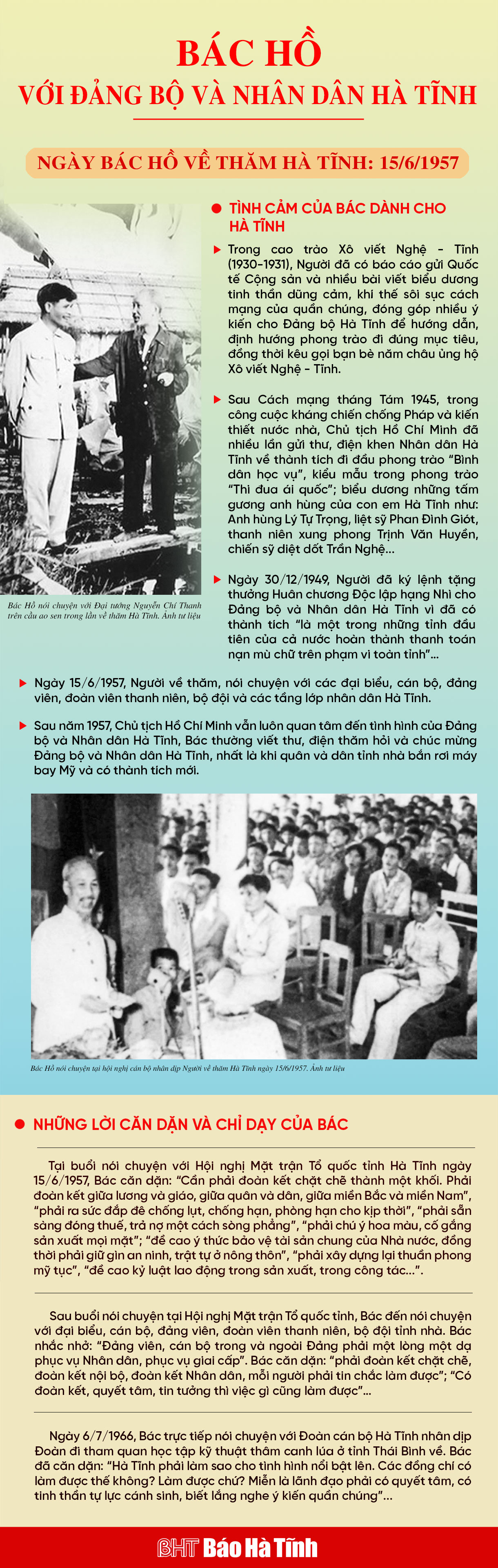 [Infographic] Bác Hồ với Đảng bộ và Nhân dân Hà Tĩnh