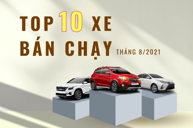 Top 10 xe bán chạy nhất tháng 8/2021: Chỉ duy nhất 1 xe có doanh số trên 1.000