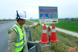 Hàng loạt chóp nón cảnh báo trên cao tốc ở Hà Tĩnh bị "bốc hơi"