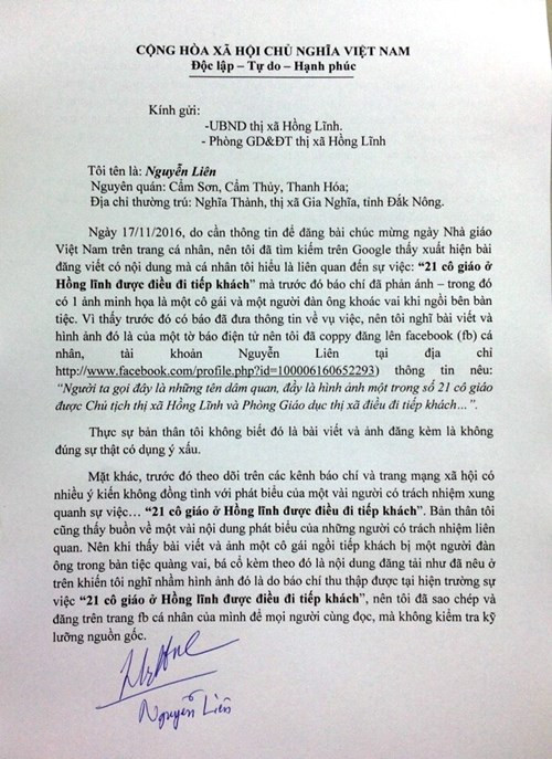 xu phat hanh chinh nguoi dang facebook bia dat ve giao vien ha tinh