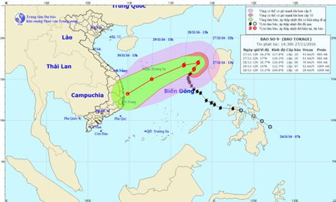 bao so 9 se gay mua rat to tu da nang den khanh hoa