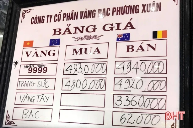 Giá vàng đạt đỉnh trong 9 năm, giao dịch tại Hà Tĩnh vẫn trầm lắng