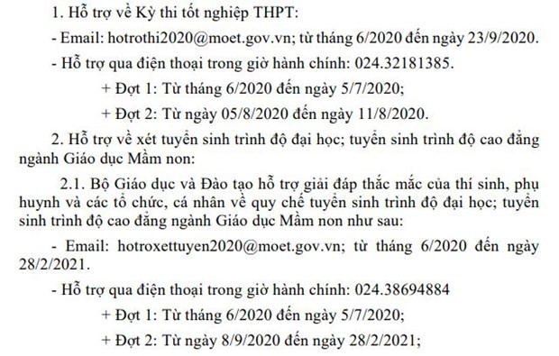 Hệ thống thông tin hỗ trợ công tác thi và tuyển sinh năm 2020