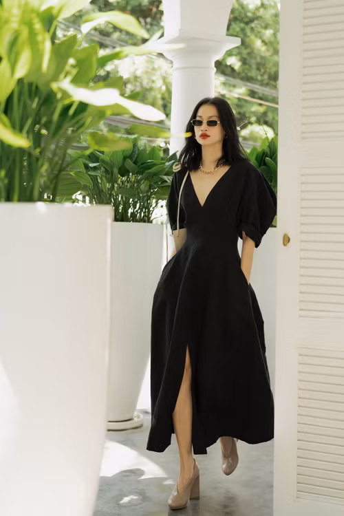 Váy đơn sắc cho nàng công sở