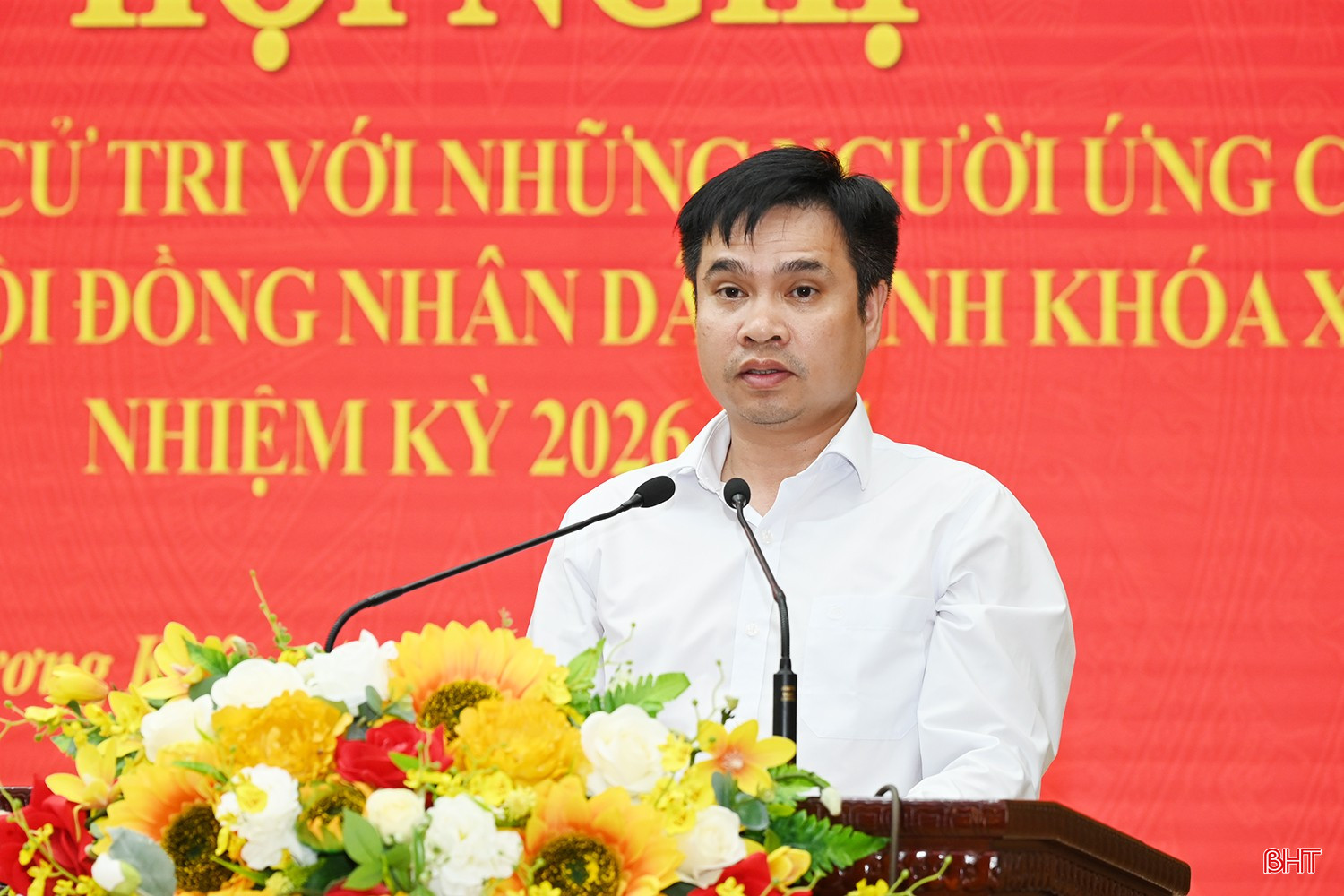 Ông Nguyễn Văn Đề - Phó Trưởng phòng Tổ chức - Hành chính, Thống kê tỉnh Hà Tĩnh trình bày chương trình hành động.