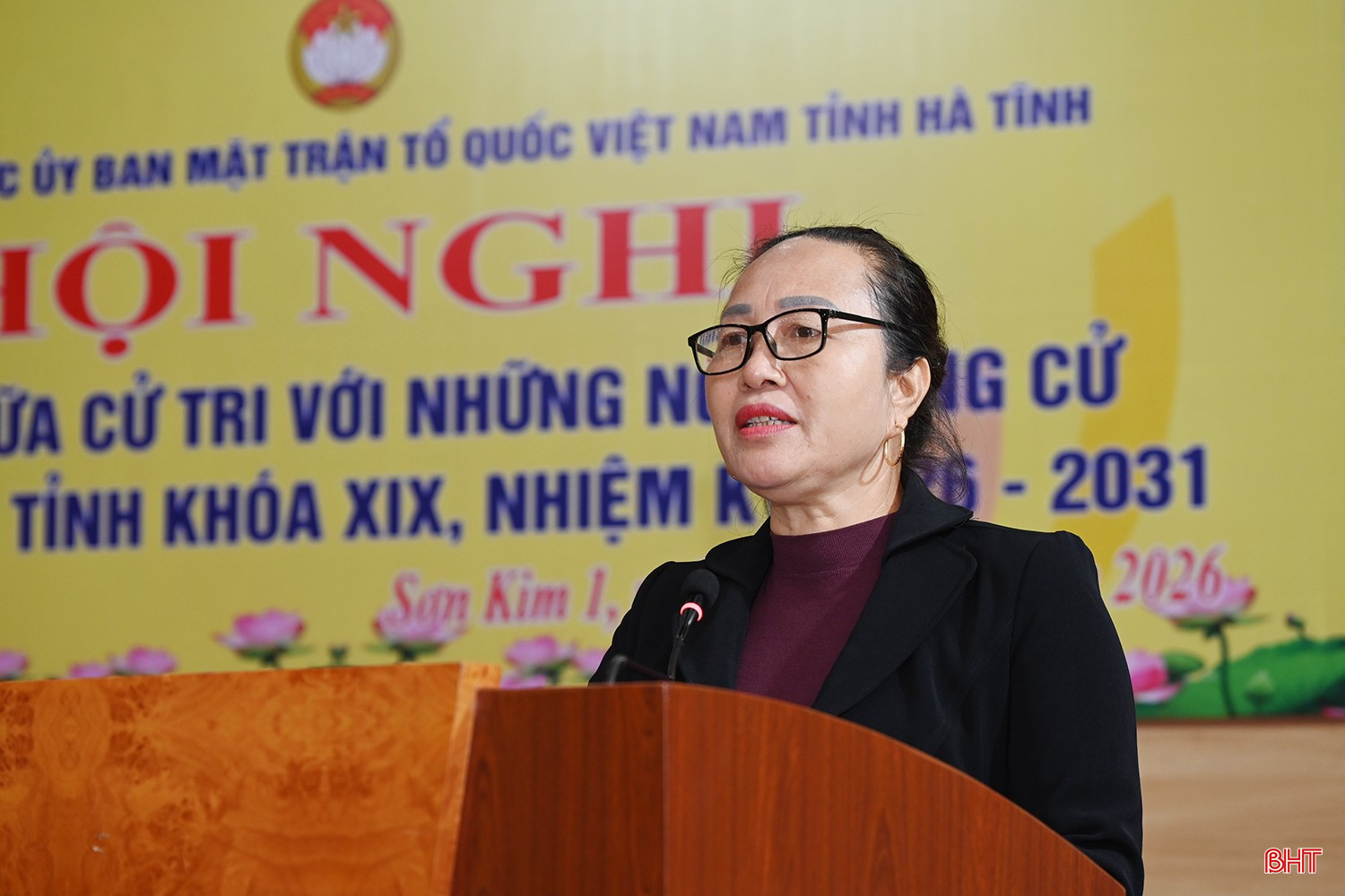 Trần Thị Nga – Bí thư chi bộ thôn Khe 5 (xã Sơn Kim 1) chia sẻ nguyện vọng đối với người ứng cử.