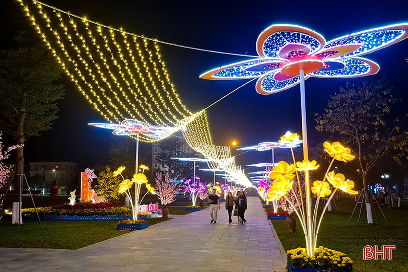 Phố phường Hà Tĩnh rực rỡ đón mừng xuân Nhâm Dần