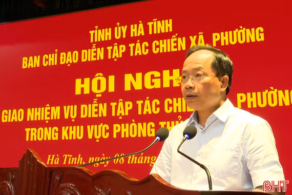 Bí thư Tỉnh ủy Nguyễn Duy Lâm chủ trì hội nghị triển khai diễn tập tác chiến xã, phường năm 2026