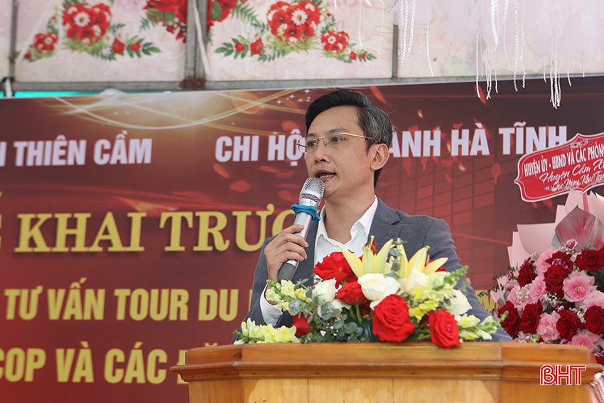 Ông Hoàng Minh Mạnh - Phó Chủ tịch Thường trực Hiệp hội Du lịch Hà Tĩnh phát biểu. bqbht_br_a4.jpg