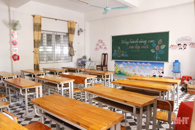 Trường lớp khang trang, sạch đẹp đón học sinh Hà Tĩnh tựu trường