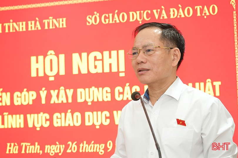 Đồng chí Trần Đình Gia – Phó Trưởng đoàn phụ trách Đoàn Đại biểu Quốc hội Hà Tĩnh phát biểu kết luận hội nghị bqbht_br_gia.png
