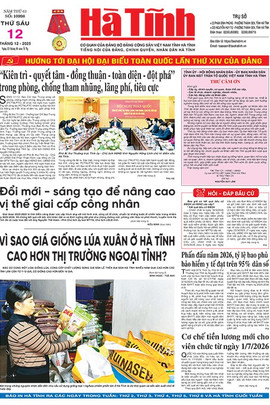 Báo in Hà Tĩnh ngày 12/12/2025