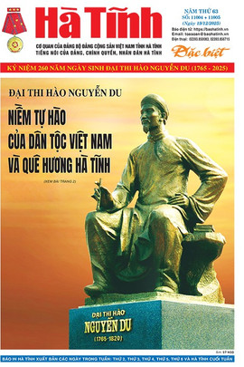 Báo in Hà Tĩnh đặc biệt kỷ niệm 260 năm Nguyễn Du, ngày 19/12/2025