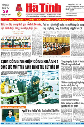 Báo in Hà Tĩnh ngày 29/10/2025