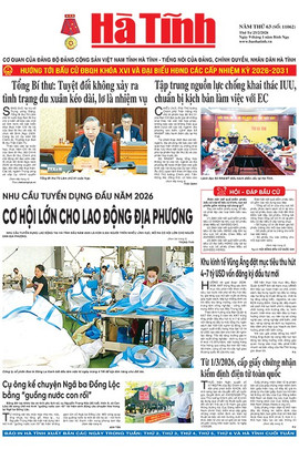 Báo in Hà Tĩnh ngày 25/2/2026