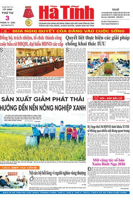 Báo in Hà Tĩnh ngày 3/12/2025