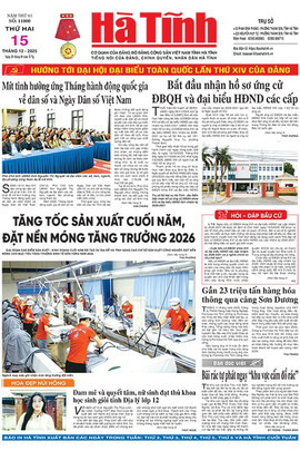 Báo in Hà Tĩnh ngày 15/12/2025