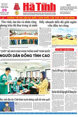 Báo in Hà Tĩnh ngày 29/12/2025