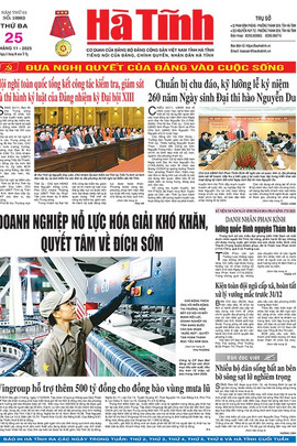 Báo in Hà Tĩnh ngày 25/11/2025