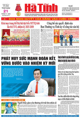 Báo in Hà Tĩnh ngày 21/11/2025