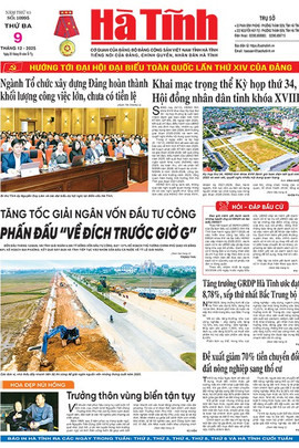 Báo in Hà Tĩnh ngày 9/12/2025