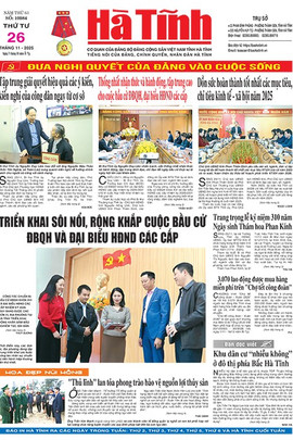 Báo in Hà Tĩnh ngày 26/11/2025