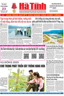 Báo in Hà Tĩnh ngày 23/10/2025