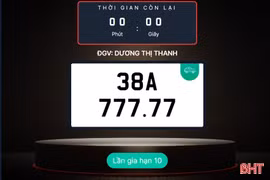 Biển số ngũ quý 7 Hà Tĩnh được "chốt" giá 2,3 tỷ đồng