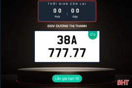 Biển số ngũ quý 7 Hà Tĩnh được "chốt" giá 2,3 tỷ đồng