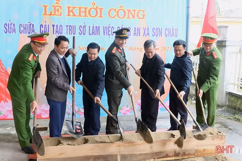 Công an Hà Tĩnh khởi công xây dựng, nâng cấp 9 trụ sở công an xã